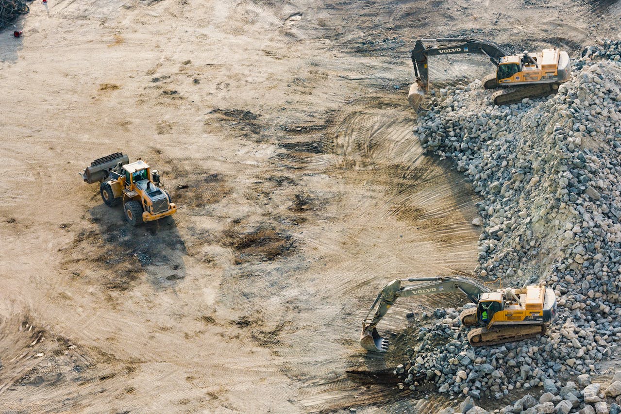 mine pit with machinery